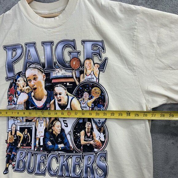 Game Changer Shirt Men 2XL Paige Bueckers UConn Huskies Cream Oversized Tee - Picture 4 of 7